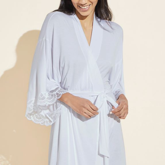 Eberjey Mariana Kimono Robe in Ice Blue R1710KN-Robes-Eberjey-Ice Blue-Small-Anna Bella Fine Lingerie, Reveal Your Most Gorgeous Self!