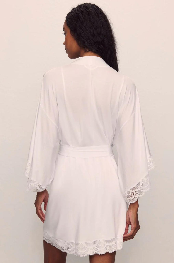Eberjey Mariana Kimono Robe in White R1710KN-Robes-Eberjey-White-Small-Anna Bella Fine Lingerie, Reveal Your Most Gorgeous Self!