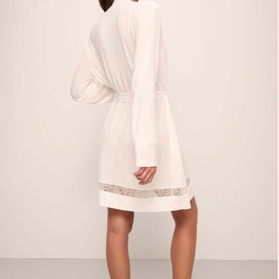 Eberjey Mia Tencel Modal Long Sleeve Robe R4025-Anna Bella Fine Lingerie-Ivory-XSmall-