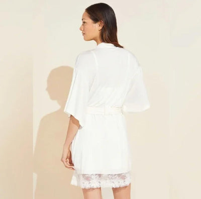 Eberjey Rosalia Robe in Ivory R1974-Robes-Eberjey-Ivory-XSmall-Anna Bella Fine Lingerie, Reveal Your Most Gorgeous Self!