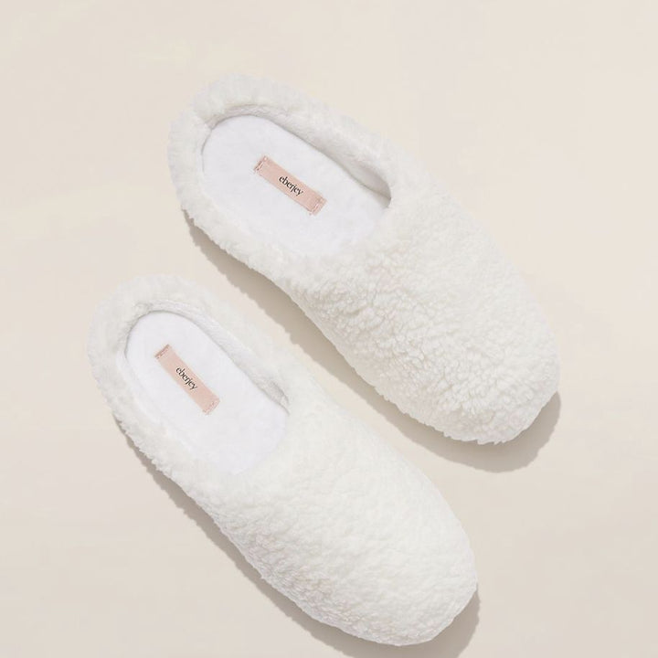 Eberjey Sherpa Slipper XS1842SLS1-Socks &amp; Slippers-Eberjey-Ivory-Small/Medium-Anna Bella Fine Lingerie, Reveal Your Most Gorgeous Self!