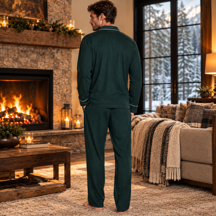 Eberjey William Mens PJ Set in Pine PJ1018-Mens-Eberjey-Pine-Medium-Anna Bella Fine Lingerie, Reveal Your Most Gorgeous Self!