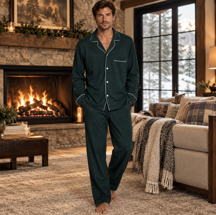 Eberjey William Mens PJ Set in Pine PJ1018-Mens-Eberjey-Pine-Medium-Anna Bella Fine Lingerie, Reveal Your Most Gorgeous Self!