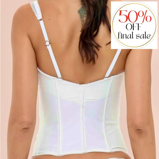 Ellipse Padded Cup Corset 171223-Corsets / Bustiers-Ellipse-Ivory-32-B-Anna Bella Fine Lingerie, Reveal Your Most Gorgeous Self!