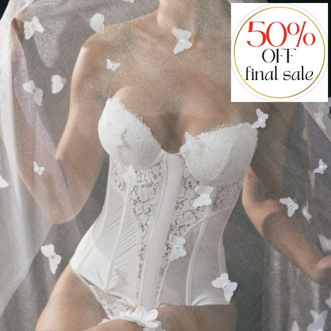 Ellipse Padded Cup Corset 171223-Corsets / Bustiers-Ellipse-Ivory-32-B-Anna Bella Fine Lingerie, Reveal Your Most Gorgeous Self!
