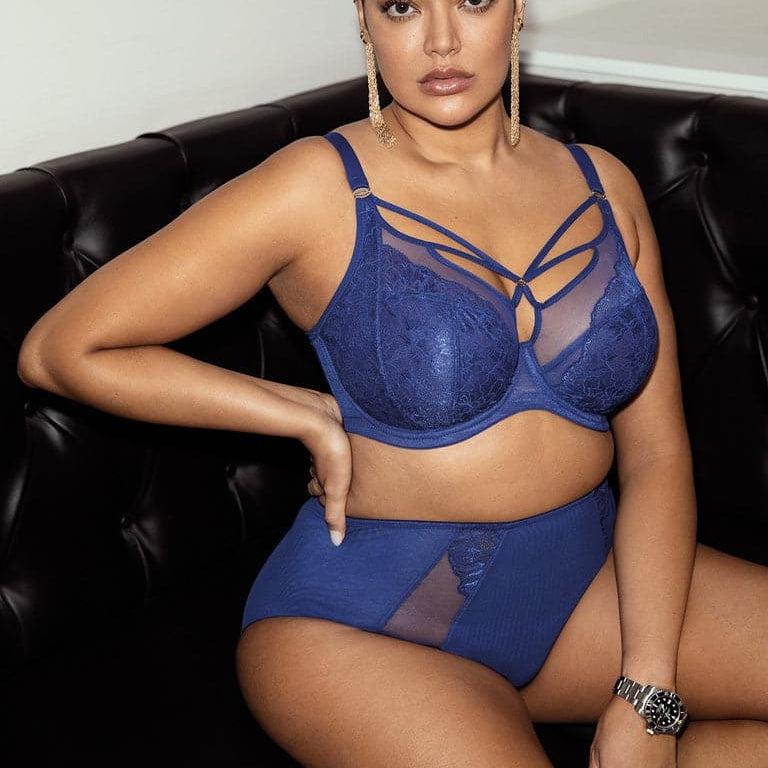 Elomi Brianna UW Plunge Bra in Lapis EL8080-Anna Bella Fine Lingerie-Lapis-36-F