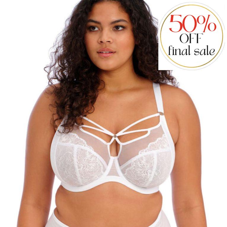 Elomi Brianna UW Plunge Bra in White EL8080-Bras-Elomi-White-38-HH-Anna Bella Fine Lingerie, Reveal Your Most Gorgeous Self!