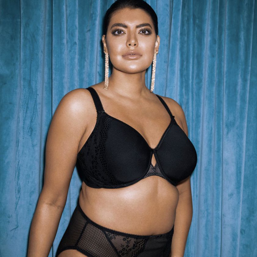 Elomi Charley UW Bandless Spacer Molded Bra in Black EL4383-Bras-Elomi-Black-42-F-Anna Bella Fine Lingerie, Reveal Your Most Gorgeous Self!