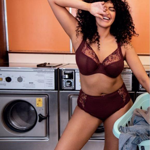 Elomi Charley UW Plunge Bra in Aubergine EL4382-Bras-Elomi-Aubergine-32-J-Anna Bella Fine Lingerie, Reveal Your Most Gorgeous Self!