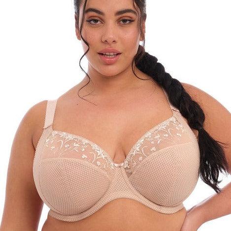 Elomi Charley UW Plunge Bra in Fawn EL4380-Anna Bella Fine Lingerie-Perfect for everyday wear, the Charley collection teams a light diamond mesh fabric with stretch lace. A perfect choice as you transition into your Spring wardrobe.