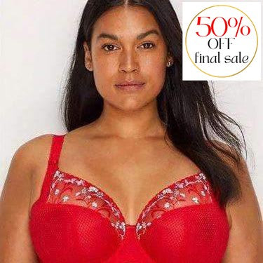 Elomi Charley UW Plunge Bra in Red EL4380-Bras-Elomi-Red-38-E-Anna Bella Fine Lingerie, Reveal Your Most Gorgeous Self!