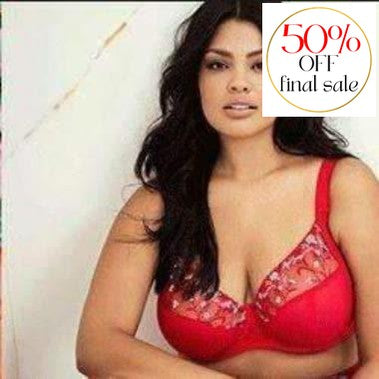 Elomi Charley UW Plunge Bra in Red EL4380-Bras-Elomi-Red-38-E-Anna Bella Fine Lingerie, Reveal Your Most Gorgeous Self!