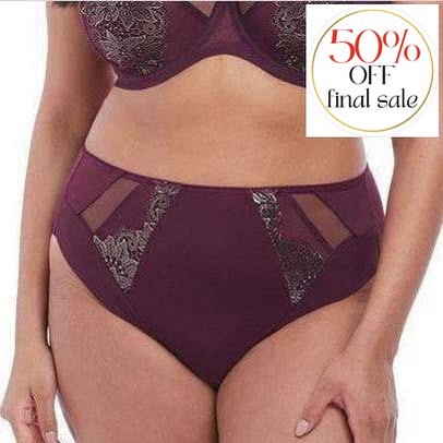 Elomi Eugenie High Leg Brief EL4475GBY-Panties-Elomi-Gilded Berry-Medium-Anna Bella Fine Lingerie, Reveal Your Most Gorgeous Self!