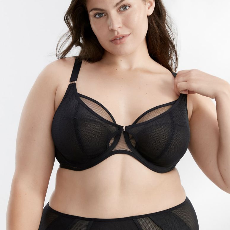 Elomi Kintai UW Plunge Bra in Black EL301202-Bras-Elomi-Black-38-E-Anna Bella Fine Lingerie, Reveal Your Most Gorgeous Self!