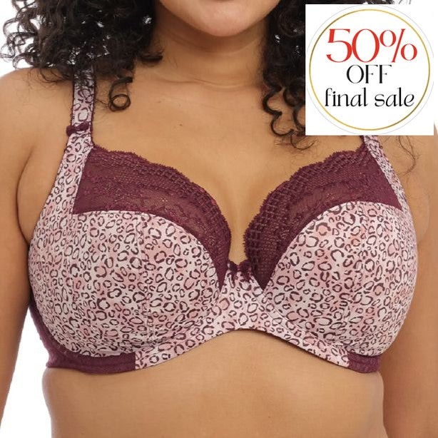 Elomi Lucie UW Plunge Bra EL 4490 in Wild Thing-Bras-Elomi-Wild Thing-40-DD-Anna Bella Fine Lingerie, Reveal Your Most Gorgeous Self!