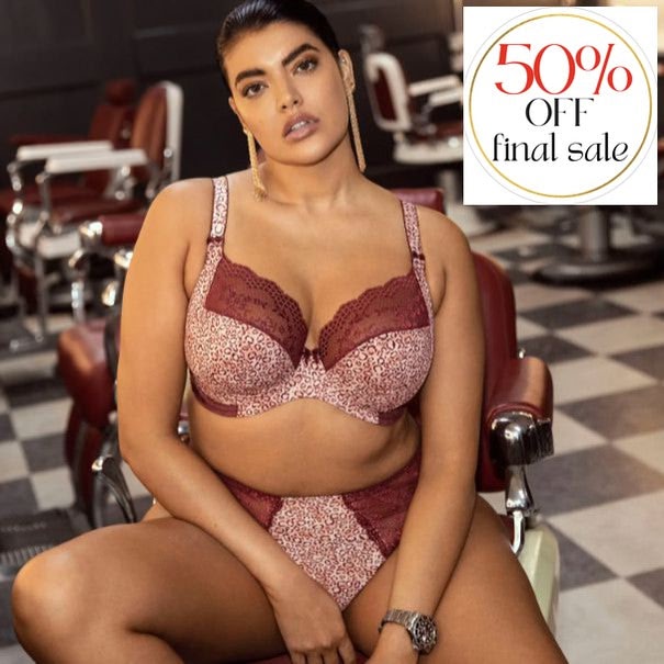 Elomi Lucie UW Plunge Bra EL 4490 in Wild Thing-Bras-Elomi-Wild Thing-40-DD-Anna Bella Fine Lingerie, Reveal Your Most Gorgeous Self!