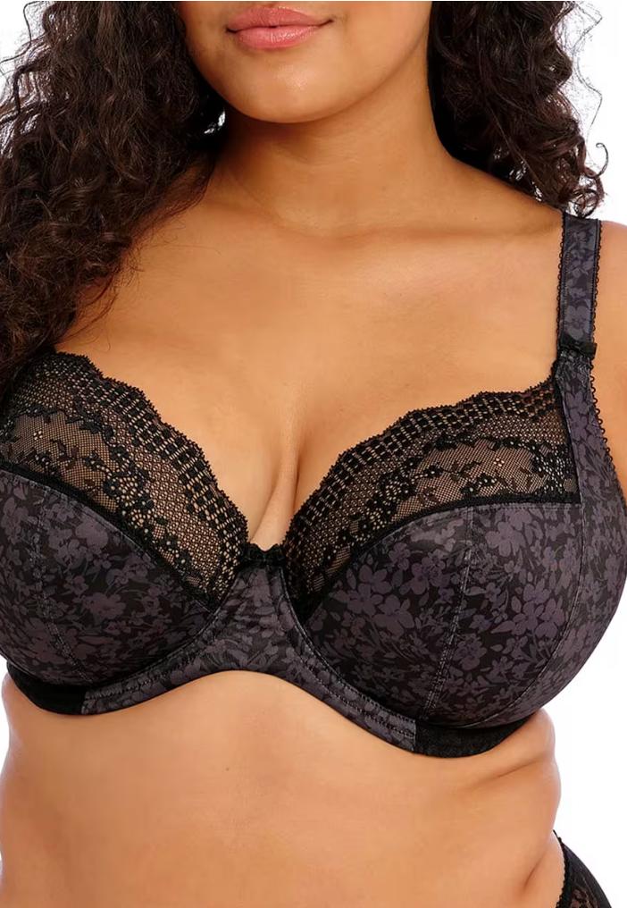 Elomi Lucie UW Plunge Bra EL4490 in Black-Bras-Elomi-Black-34-HH-Anna Bella Fine Lingerie, Reveal Your Most Gorgeous Self!
