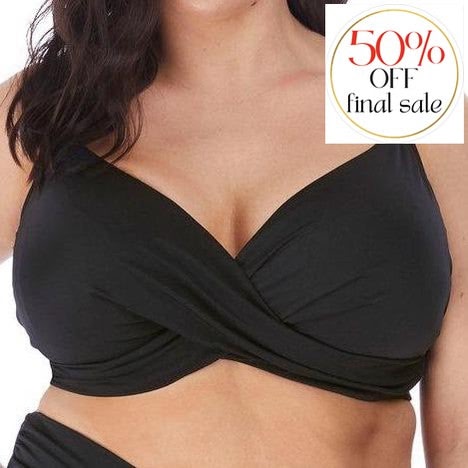 Elomi Magnetic UW Plunge Bikini Top ES7193-Swimwear-Elomi-Black-40-J-Anna Bella Fine Lingerie, Reveal Your Most Gorgeous Self!
