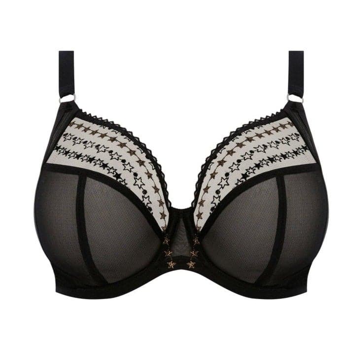 Elomi Matilda UW Plunge Bra in Black Copper Stars EL8900-Anna Bella Fine Lingerie-Black Star-38-DD