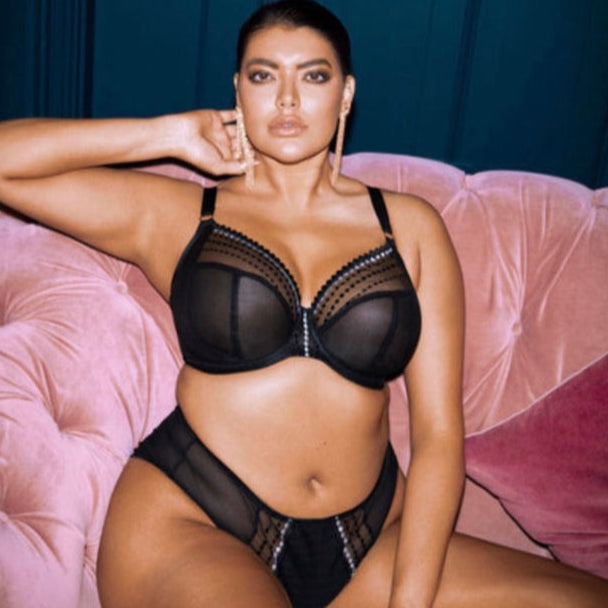 Elomi Matilda UW Plunge Bra in Black EL8900-Bras-Elomi-Black-32-GG-Anna Bella Fine Lingerie, Reveal Your Most Gorgeous Self!