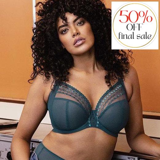Elomi Matilda UW Plunge Bra in Blue Star EL8900-Bras-Elomi-Blue Star-38-DD-Anna Bella Fine Lingerie, Reveal Your Most Gorgeous Self!