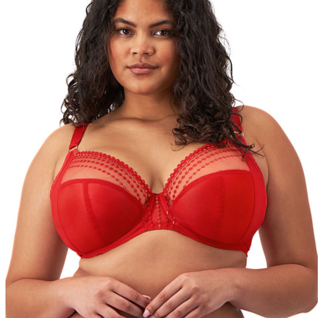 Elomi Matilda UW Plunge Bra in Haute Red EL8900-Anna Bella Fine Lingerie-Haute Red-38-E