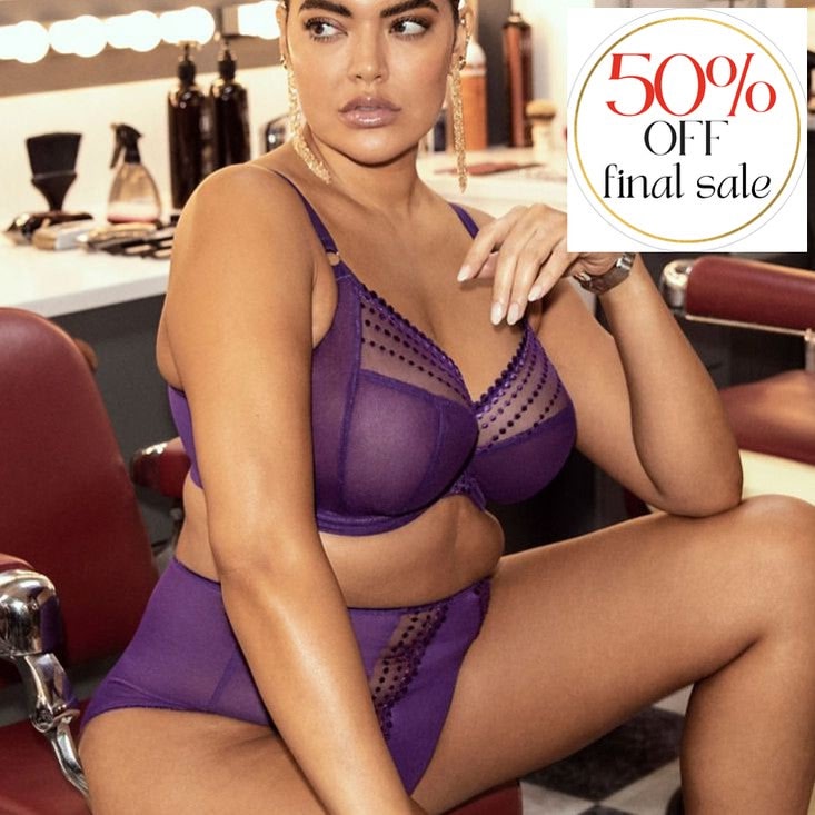Elomi Matilda UW Plunge Bra in Iris EL8900-Bras-Elomi-Iris-34-G-Anna Bella Fine Lingerie, Reveal Your Most Gorgeous Self!