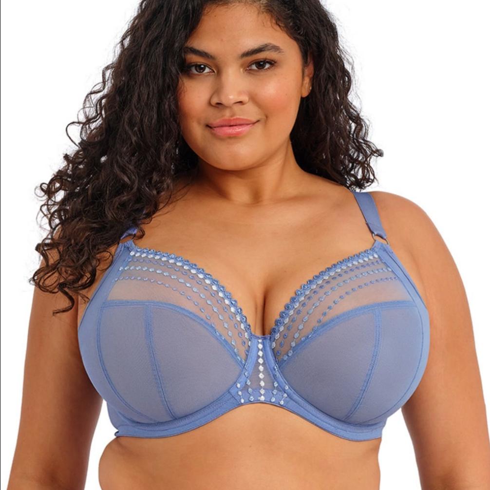 Elomi Matilda UW Plunge Bra in Lunar Blue EL8900-Bras-Elomi-Lunar Blue-42-E-Anna Bella Fine Lingerie, Reveal Your Most Gorgeous Self!