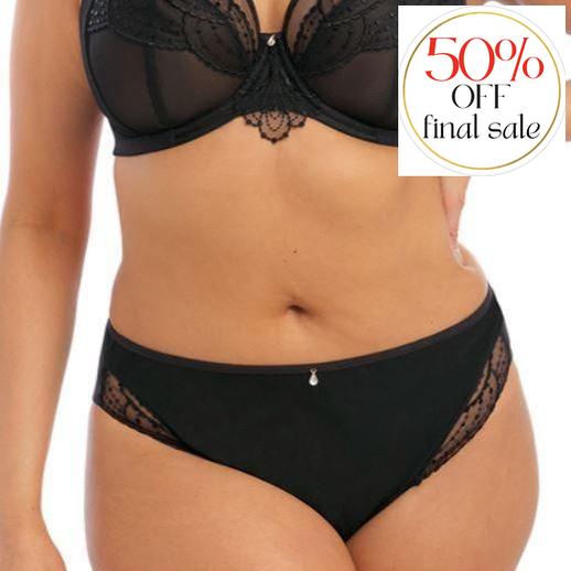 Elomi Priya Brazilian in Black EL4557-Panties-Elomi-Black-Medium-Anna Bella Fine Lingerie, Reveal Your Most Gorgeous Self!