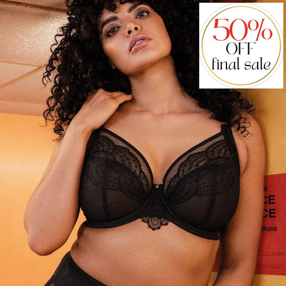 Elomi Priya UW Plunge Bra in Black EL4550-Bras-Elomi-Black-32-GG-Anna Bella Fine Lingerie, Reveal Your Most Gorgeous Self!