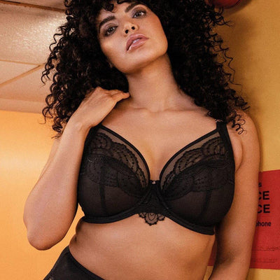 Elomi Priya UW Plunge Bra in Black EL4550-Anna Bella Fine Lingerie-Black-32-GG