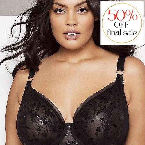 Elomi Roxanne UW Plunge Bra EL4460BLK-Bras-Elomi-Black-36-E-Anna Bella Fine Lingerie, Reveal Your Most Gorgeous Self!