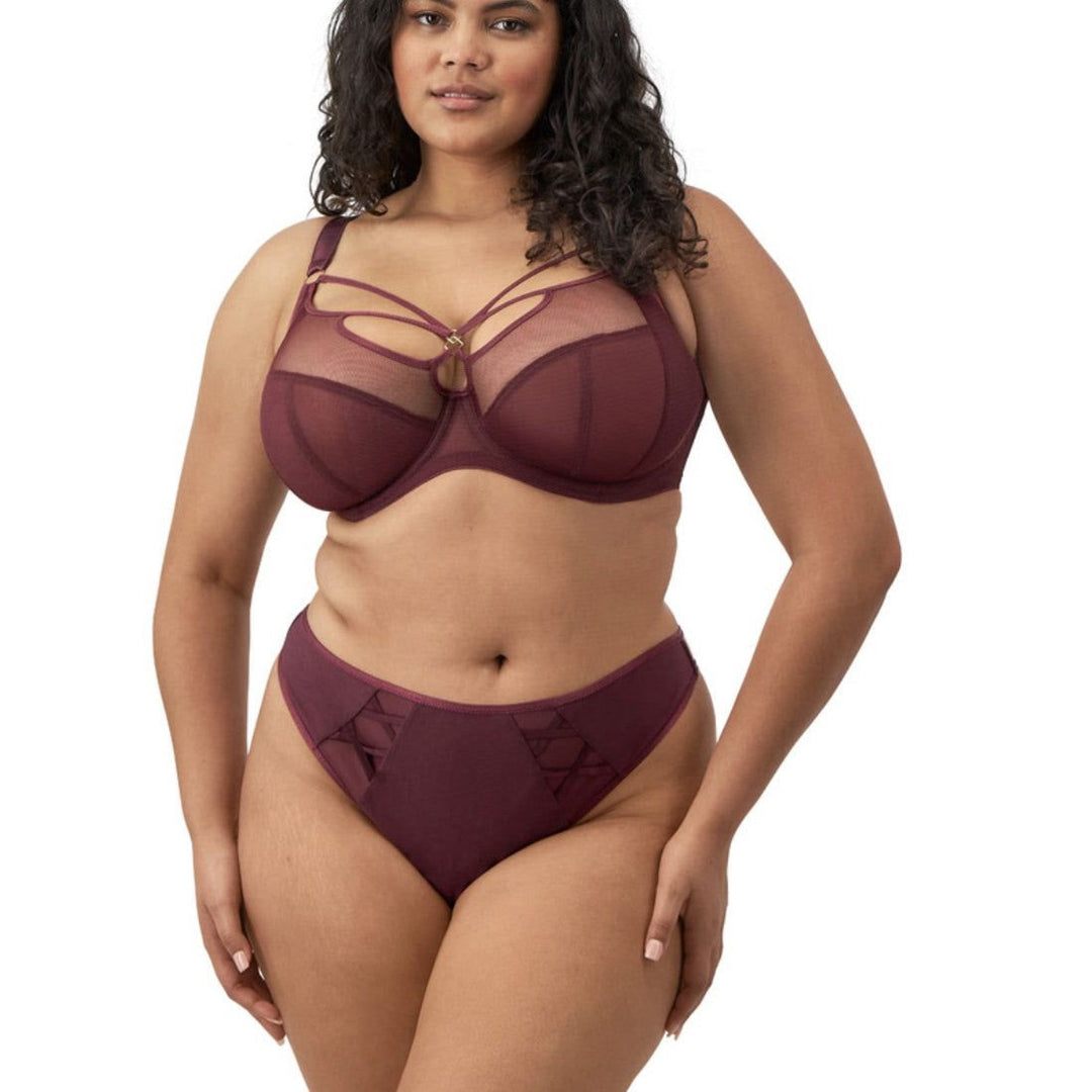 Elomi Sachi Thong in Cabernet EL4367-Panties-Elomi-Cabernet-Medium-Anna Bella Fine Lingerie, Reveal Your Most Gorgeous Self!