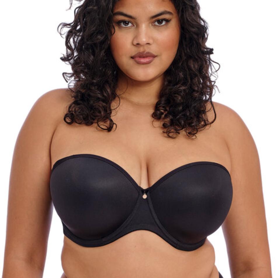 Elomi Smoothing Strapless Bra EL4300 in Black-Strapless Bras-Elomi-Black-32-H-Anna Bella Fine Lingerie, Reveal Your Most Gorgeous Self!