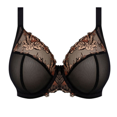 Elomi Teagan UW Plunge Bra in Black Almond EL302602-Anna Bella Fine Lingerie-Black/Almond-36-E