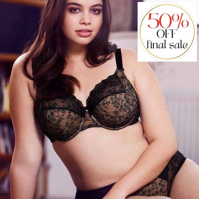 Elomi Tia Bandless Bra EL4280-Bras-Elomi-Black-38-F-Anna Bella Fine Lingerie, Reveal Your Most Gorgeous Self!
