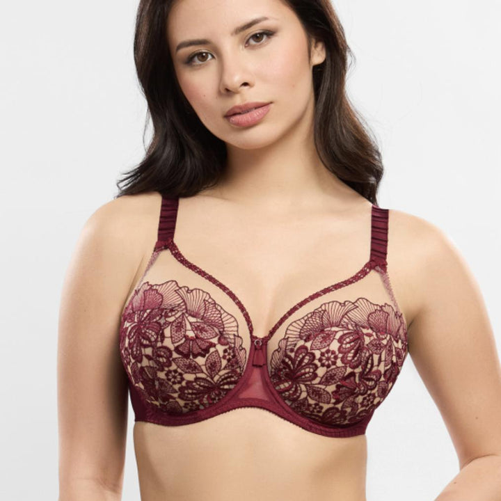 Empreinte Agathe UW Full Cup Bra in Amarante 07204-Bras-Empreinte-Amarante-34-H-Anna Bella Fine Lingerie, Reveal Your Most Gorgeous Self!