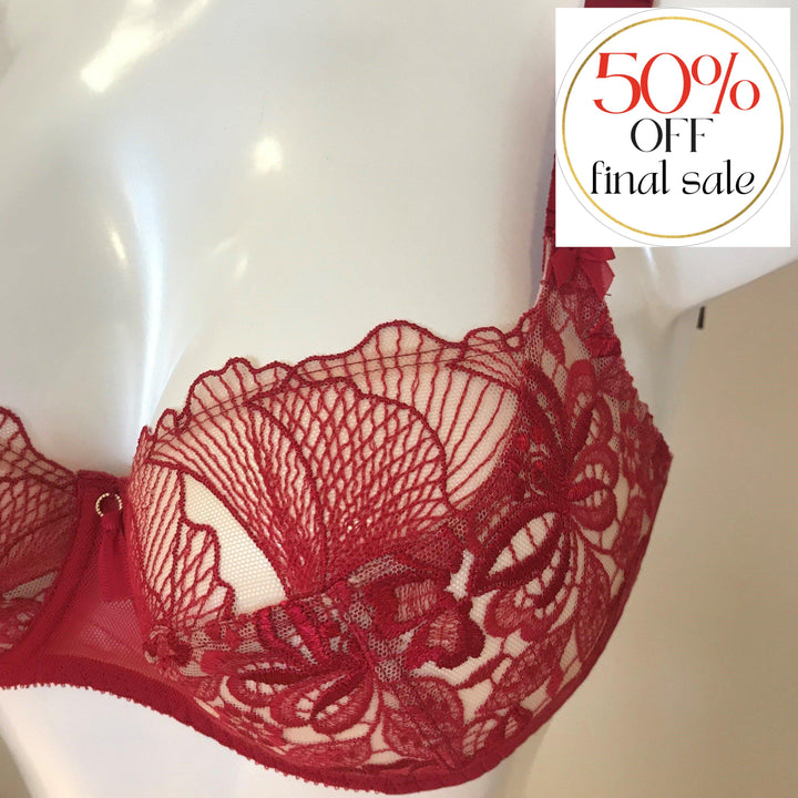 Empreinte Agathe Underwired Low-Necked Bra 08204 in Passion-Anna Bella Fine Lingerie-Passion-32-E