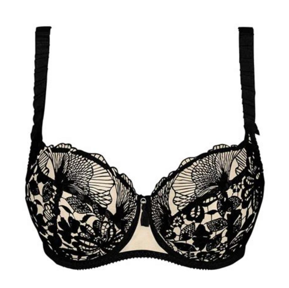 Empreinte Agathe Underwired Low Necked Bra in Noir 08204-Bras-Empreinte-Noir-34-E-Anna Bella Fine Lingerie, Reveal Your Most Gorgeous Self!