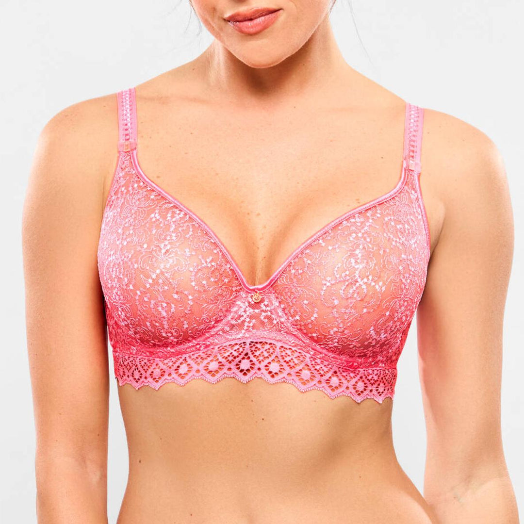 Empreinte Cassiopee Invisible Plunge Longline Bra 14151 in Electric Pink-Bras-Empreinte-Electric Pink-30-E-Anna Bella Fine Lingerie, Reveal Your Most Gorgeous Self!