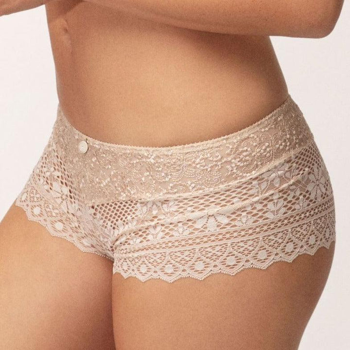 Empreinte Cassiopee Shorty 02151 in Creamy Beige-Panties-Empreinte-Creamy Beige-XSmall-Anna Bella Fine Lingerie, Reveal Your Most Gorgeous Self!
