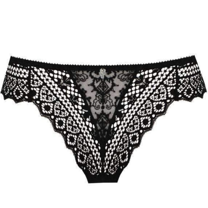 Empreinte Cassiopee Thong 01151 in Black-Panties-Empreinte-Black-XSmall-Anna Bella Fine Lingerie, Reveal Your Most Gorgeous Self!