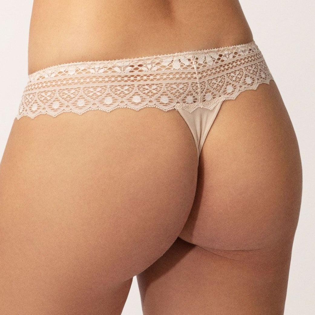 Empreinte Cassiopee Thong 01151 in Creamy Beige-Anna Bella Fine Lingerie-Creamy Beige-XSmall-