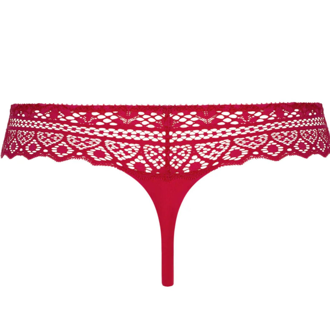 Empreinte Cassiopee Thong 01151 in Lipstick-Panties-Empreinte-Lipstick-XSmall-Anna Bella Fine Lingerie, Reveal Your Most Gorgeous Self!