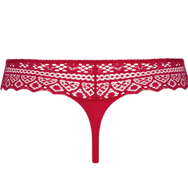 Empreinte Cassiopee Thong 01151 in Lipstick-Panties-Empreinte-Lipstick-XSmall-Anna Bella Fine Lingerie, Reveal Your Most Gorgeous Self!