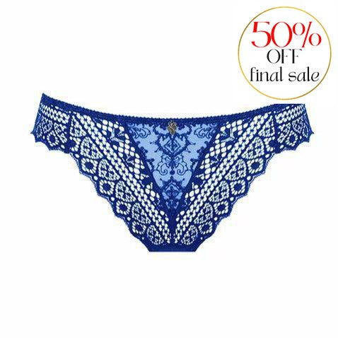 Empreinte Cassiopee Thong in Bleu Caraibes 01151-Panties-Empreinte-Bleu Caraibes-XSmall-Anna Bella Fine Lingerie, Reveal Your Most Gorgeous Self!