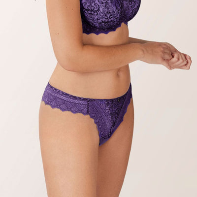 Empreinte Cassiopee Thong in Dark Purple 01151-Anna Bella Fine Lingerie-Dark Purple-XSmall-