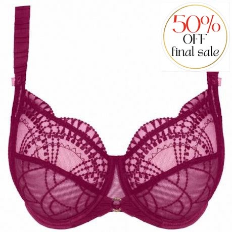 Empreinte Diane UW High Neck Bra in Magenta 07177-Bras-Empreinte-Magenta-32-E-Anna Bella Fine Lingerie, Reveal Your Most Gorgeous Self!