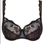 Empreinte Elena Low-Necked Bra 08164-Bras-Empreinte-Black-34-E-Anna Bella Fine Lingerie, Reveal Your Most Gorgeous Self!