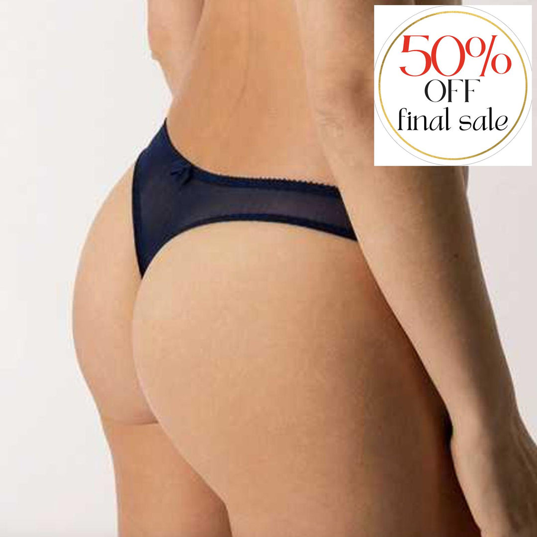 Empreinte Louise Thong in Marine 01184-Panties-Empreinte-Marine-XSmall-Anna Bella Fine Lingerie, Reveal Your Most Gorgeous Self!